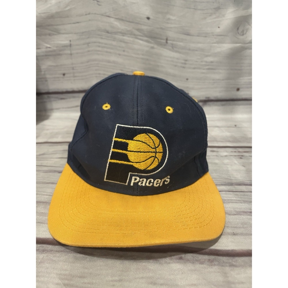 WORN Vintage Indiana Pacers Hat Cap Men OS Basketball Snapback 90s Logo 7